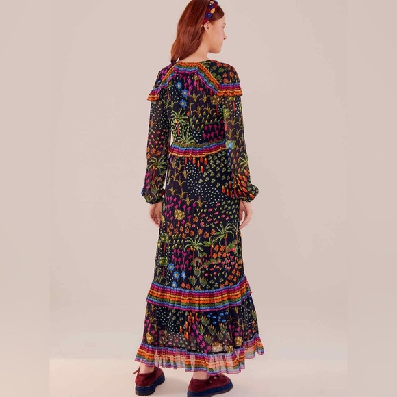 NWT Farm Rio Fruit Garden Maxi Dress Fruit Garden Size Small - Picture 2 of 7